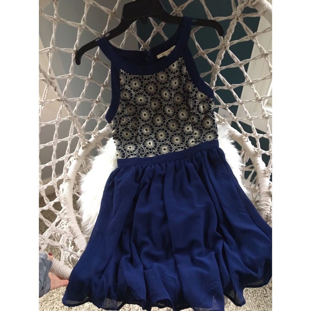Navy and gold dress